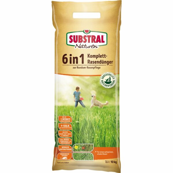 Substral Naturen 6 in 1 Komplett-Rasendünger für 135 m² VD 10 kg