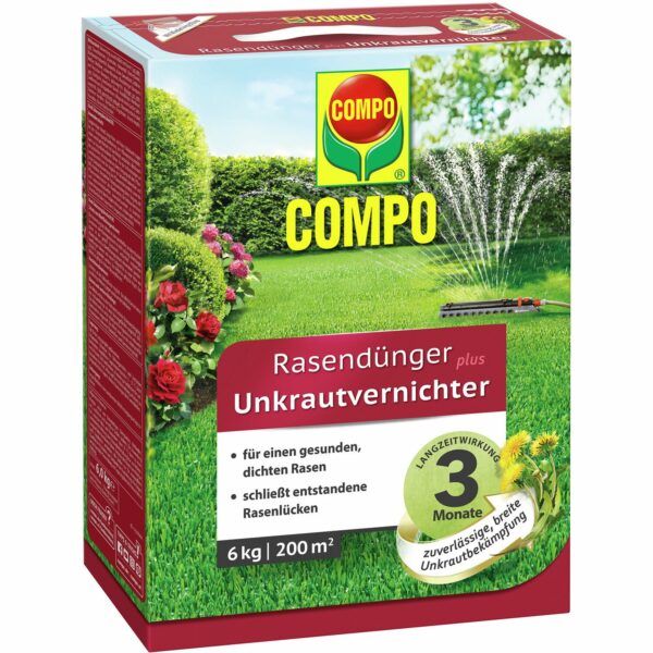 Compo Rasendünger plus Unkrautvernichter 6 kg für 200 m²