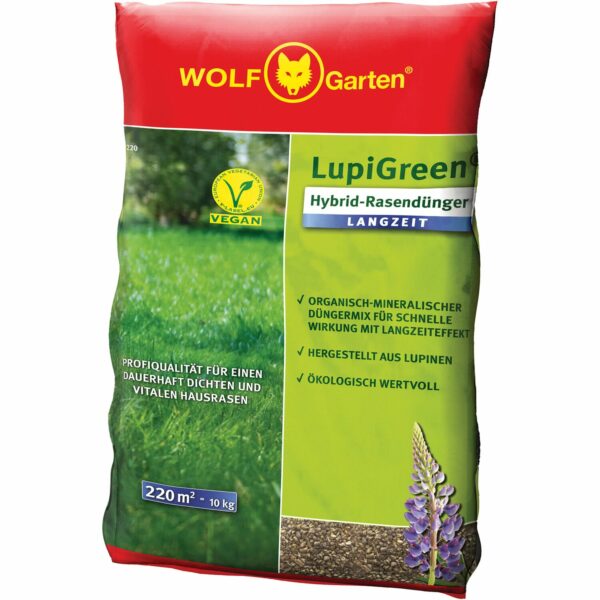 Wolf Garten  Hybrid-Rasendünger Langzeit LU-L 220 D/A LupiGreen® 10 kg